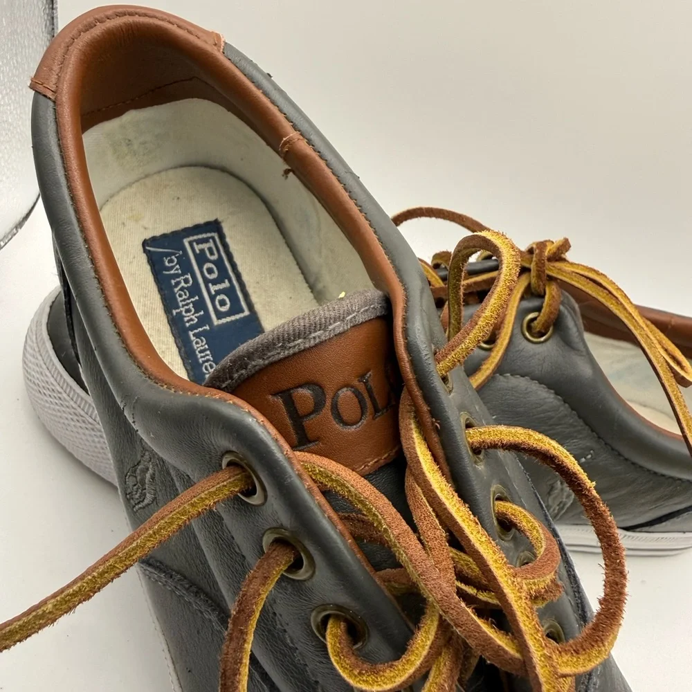Polo Ralph Lauren Gray Leather Sneakers - Picture 9 of 9